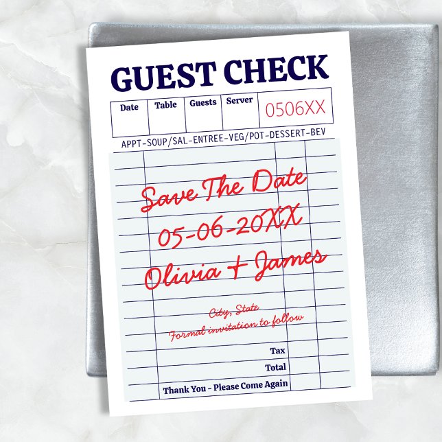 Guest Check Unique Fun Whimsical Handwritten Save The Date (Guest Check Unique Fun Whimsical Handwritten Save The Date)