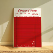 Guest Check Wall Art, Kitchen Aesthetic Trendy