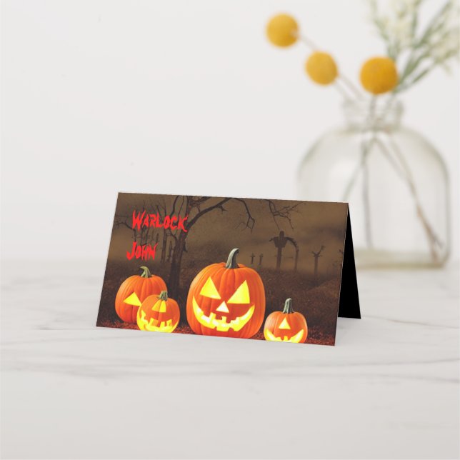 Guest Creepy Graveyard Eat and Drink if you Dare Place Card (Front)