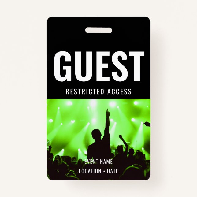 Guest Custom Event or Concert Name  Badge (Front)