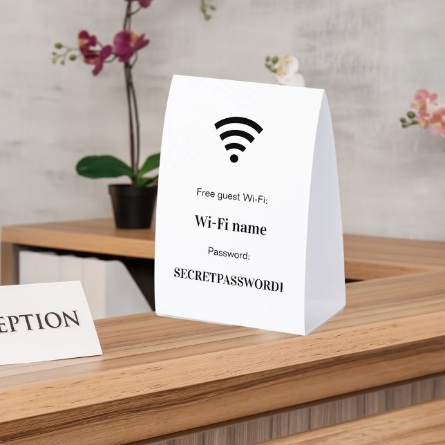 Guest customer wifi network password  paper table tent  (Creator Uploaded)
