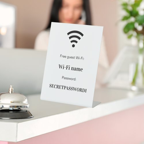 Guest customer wifi network password  pedestal sign
