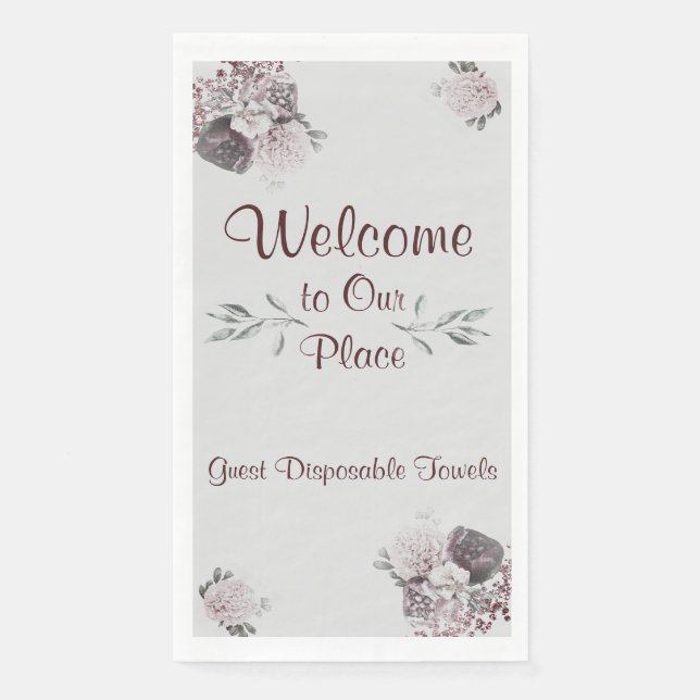 Guest Disposable Towels Welcome Our Place (Front)