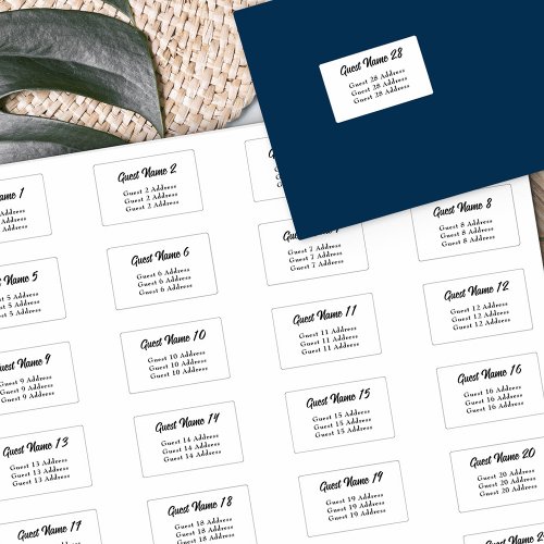 Guest Envelope Address 28 Bold Script Elegant Type Sticker