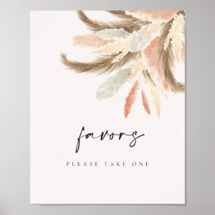 Guest Favors Sign Gold Pampas Grass Wedding C100