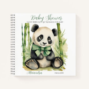 Guest Gift List Baby Panda Bear Unisex Baby Shower Notebook