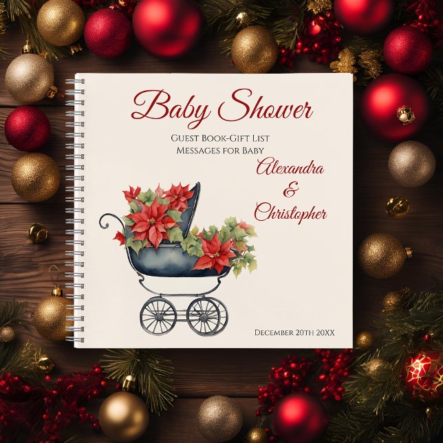 Guest Gift List Christmas Carriage Baby Shower Notebook (Creator Uploaded)