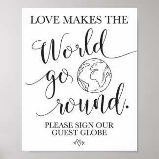 Guest Globe Wedding Table Sign