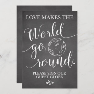 Guest Globe Wedding Table Sign Invitation