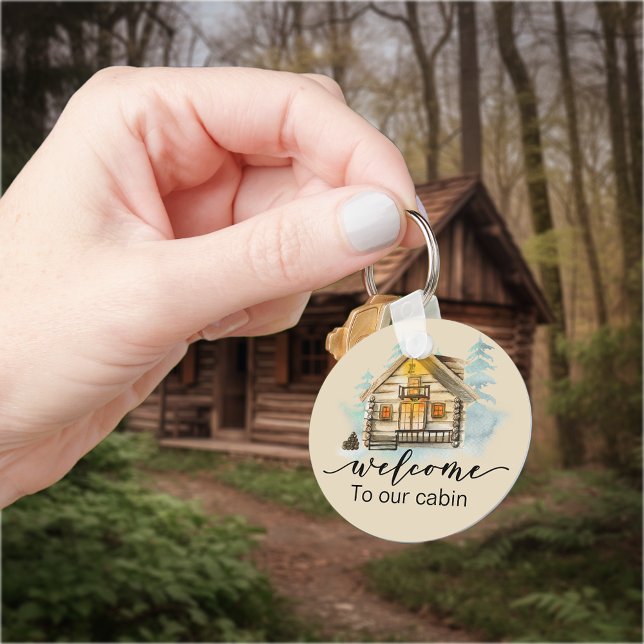 Guest House Rental Property Vacation Cabin Welcome Keychain (Creator Uploaded)