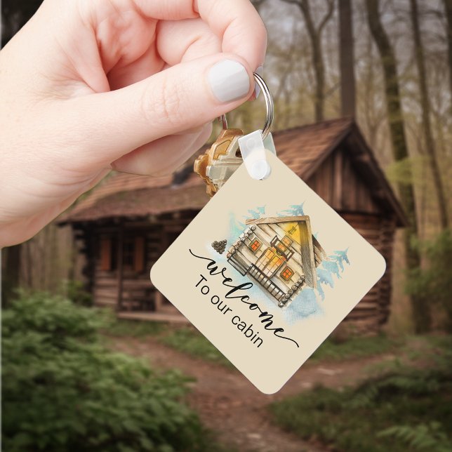 Guest House Rental Property Vacation Cabin Welcome Keychain (Creator Uploaded)