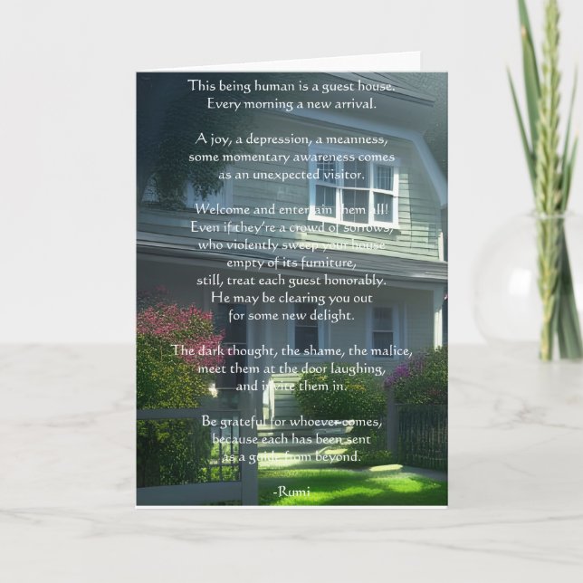 Guest House Rumi Poem Greeting Card (Front)