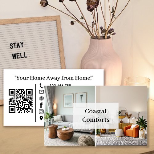 Guest House Vacation Rental QR Code Business Card
