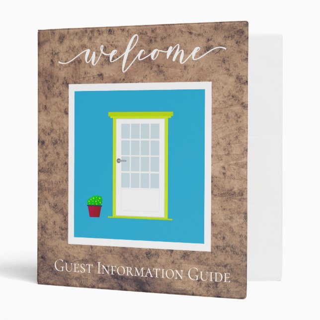 Guest Information Guide Rental Property House Room 3 Ring Binder (Front/Inside)