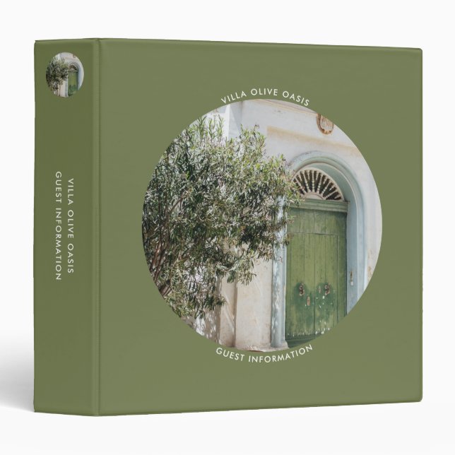 Guest Information Holiday Rental Welcome Pack 3 Ring Binder (Front/Spine)