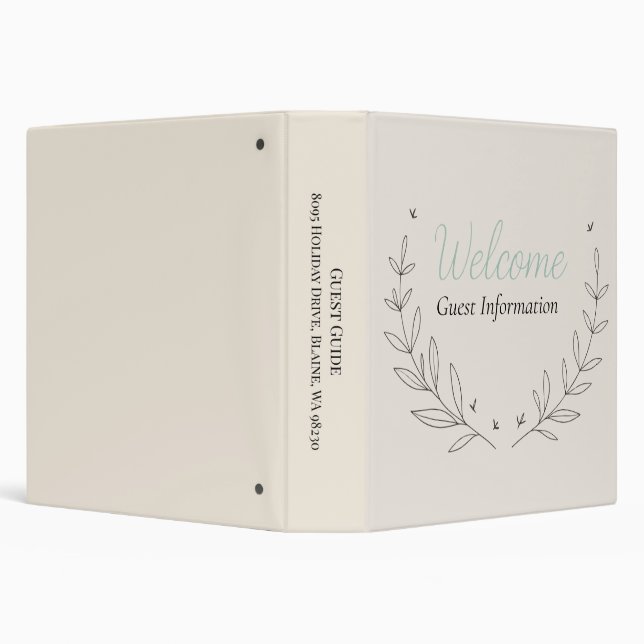 Guest Information Welcome 3 Ring Binder (Background)