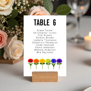 Guest list both sides Flourish Together Table Number