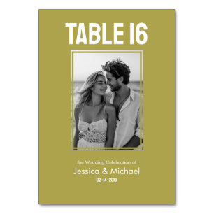 Guest list & photo Minimalist Bold Wedding Table Number