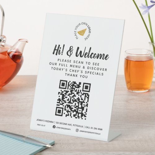 Guest menu QR code business custom Pedestal Sign