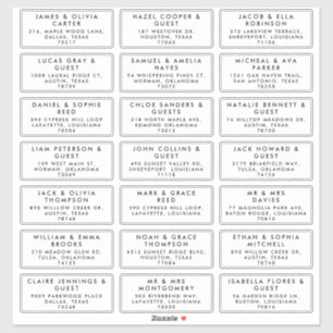 Guest Name Mailing Address Wedding Label Sticker
