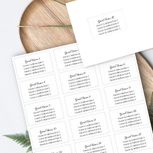 Guest Name Script and Serif Address 15 Invitations Sticker