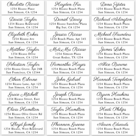 Guest Names Address 27 Personalized Shipping Label