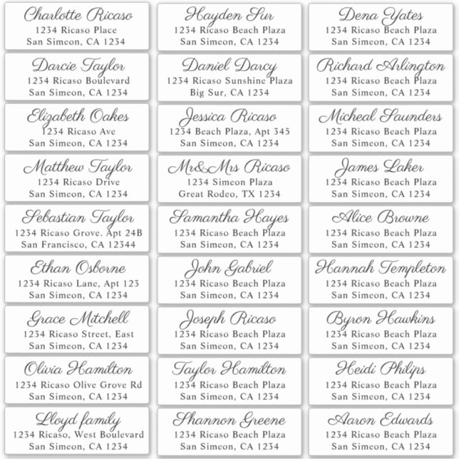 Guest Names Address 27 Personalized Shipping Label (Front)