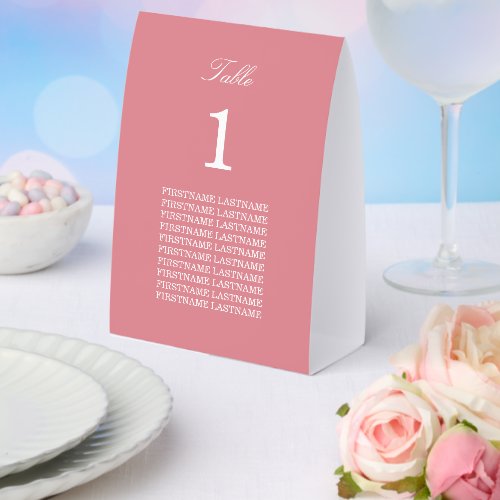 Guest Names Blush Pink Paper Table Tent