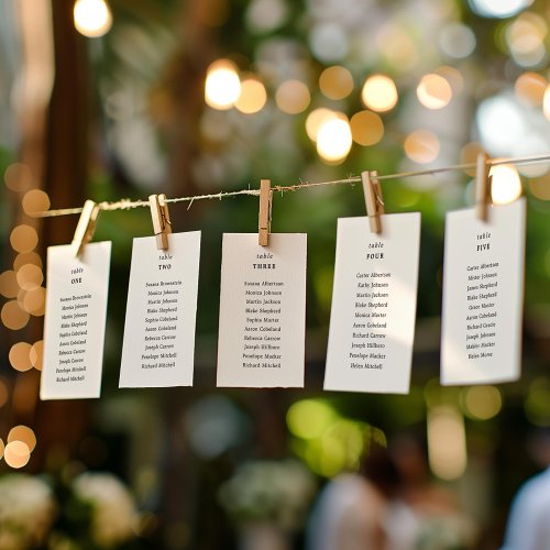 Guest Names by Table Number