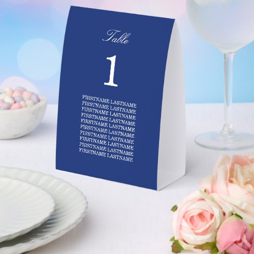 Guest Names Dark Blue Paper Table Tent