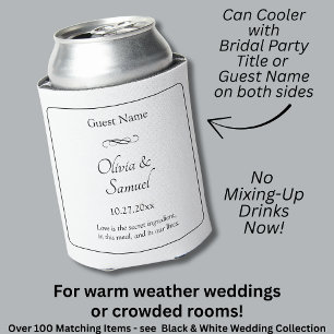 Guest Names Date Message Black White Infinity Can Cooler