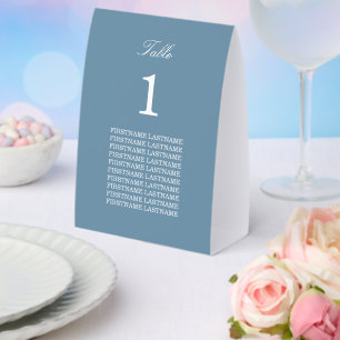 Guest Names Dusty Blue Paper Table Tent