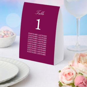 Guest Names Mulberry Wine Paper Table Tent
