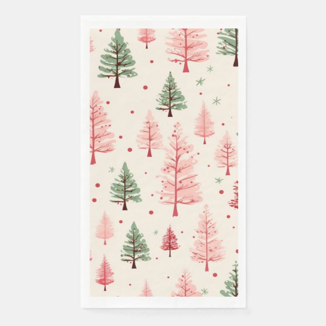 Guest Napkin Pink Christmas  (Front)