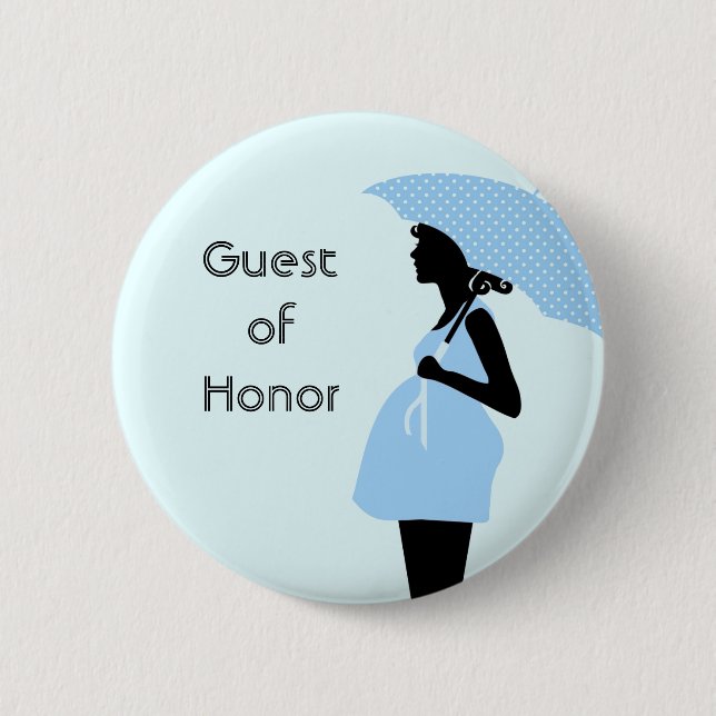 "Guest of Honor" Baby Shower Button [Blue] (Front)