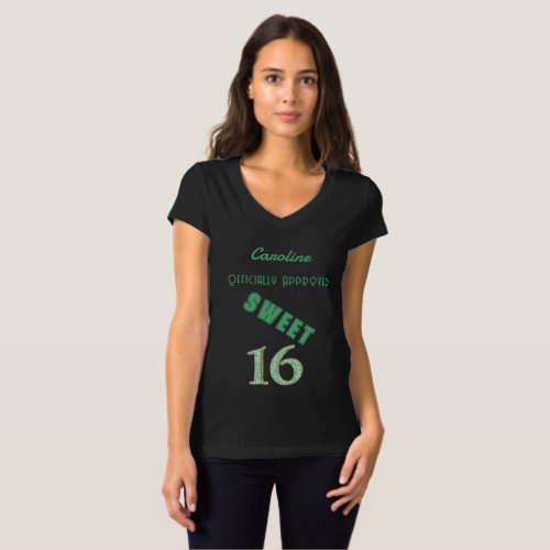 Guest of Honor Shirt Green Glitter Sweet 16