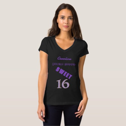 Guest of Honor Shirt Purple Glitter Sweet 16