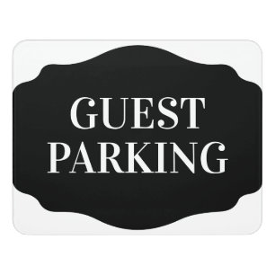 GUEST PARKING BLACK TAG DOOR SIGN