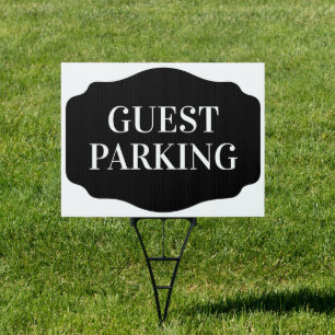 GUEST PARKING BLACK TAG SIGN