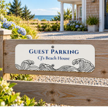 Guest Parking Navy Blue Ocean Waves Beach House