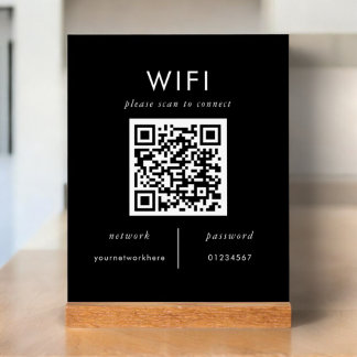 Guest Rental Wifi | Wifi Plaque with QR code Acrylic Sign