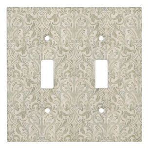 Guest Room Decor Elegant Ivory Sage Repeat Light Switch Cover