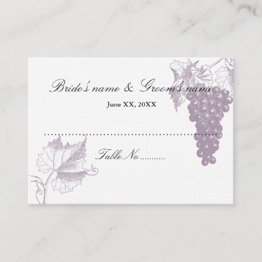 Customizable Guest Seating Card Business Card Templates