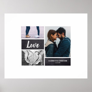 Guest Signature Photo Collage Wedding Poster