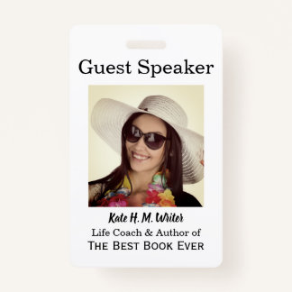 Guest Speaker Event Your Photo ID Identification Badge