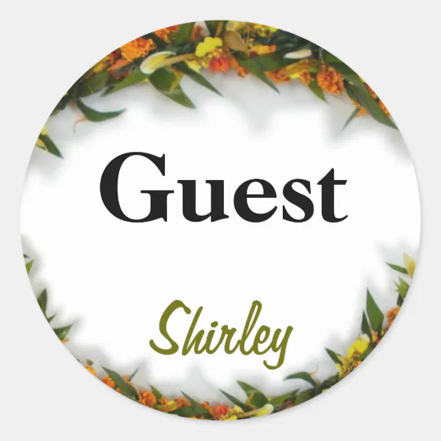 Guest speaker Name tag sticker template Zazzle