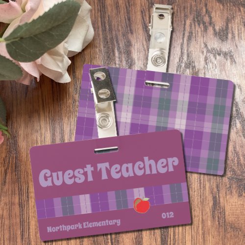 Guest teacher k_12 school purple badge