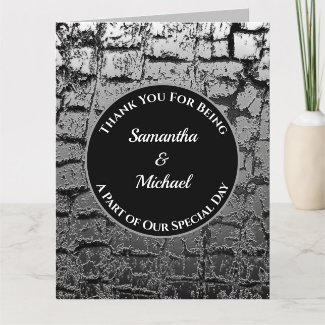Guest Thank You Geometric Silver Wedding (Front)