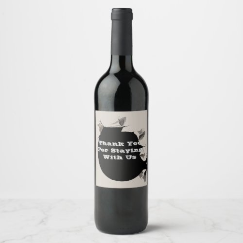 Guest Thank You Rental Home Torn Paper Promotional Wine Label