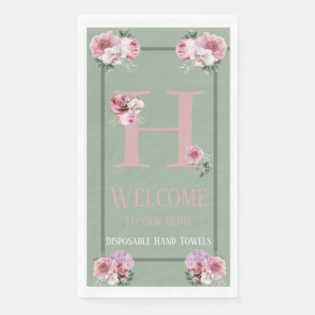 Guest Towel Disposable Spring is Here Personalized (Front)